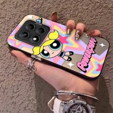 HONTINGA Xiaomi Redmi Note 14 Pro 5g ile Uyumlu Kılıf Silikon Kenar Sert Arka Kamera Koruyucu Basitlik Anti Düşme Kamera Korumalı Powerpuff Desen Couple Telefon Kılıfı Kadın ve Erkek Için Uygundur K1-1492
