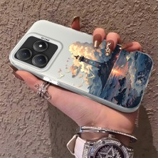 HONTINGA Realme C63 ile Uyumlu Kılıf Silikon Kenar Sert Arka Kamera Koruyucu Basitlik Anti Düşme Kamera Korumalı Kule Desen Couple Telefon Kılıfı Kadın ve Erkek Için Uygundur K1-1490
