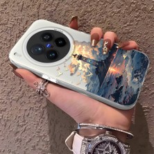 HONTINGA Vivo X300 Pro ile Uyumlu Kılıf Silikon Kenar Sert Arka Kamera Koruyucu Basitlik Anti Düşme Kamera Korumalı Kule Desen Couple Telefon Kılıfı Kadın ve Erkek Için Uygundur K1-1490