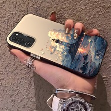 HONTINGA Samsung Galaxy S20 Fe ile Uyumlu Kılıf Silikon Kenar Sert Arka Kamera Koruyucu Basitlik Anti Düşme Kamera Korumalı Kule Desen Couple Telefon Kılıfı Kadın ve Erkek Için Uygundur K1-1490