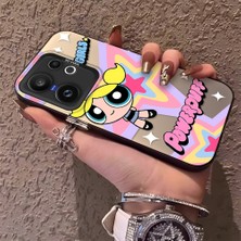 HONTINGA Vivo X200 Fe ile Uyumlu Kılıf Silikon Kenar Sert Arka Kamera Koruyucu Basitlik Anti Düşme Kamera Korumalı Powerpuff Desen Couple Telefon Kılıfı Kadın ve Erkek Için Uygundur K1-1492