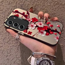 HONTINGA Tecno Camon 40 ile Uyumlu Kılıf Silikon Kenar Sert Arka Kamera Koruyucu Basitlik Anti Düşme Kamera Korumalı Çiçekli Desen Couple Telefon Kılıfı Kadın ve Erkek Için Uygundur K1-1485