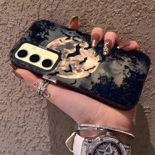 HONTINGA Samsung Galaxy S24 Fe ile Uyumlu Kılıf Silikon Kenar Sert Arka Kamera Koruyucu Basitlik Anti Düşme Kamera Korumalı Yarasa Desen Couple Telefon Kılıfı Kadın ve Erkek Için Uygundur K1-1486