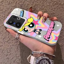 HONTINGA Vivo X200 Fe ile Uyumlu Kılıf Silikon Kenar Sert Arka Kamera Koruyucu Basitlik Anti Düşme Kamera Korumalı Powerpuff Desen Couple Telefon Kılıfı Kadın ve Erkek Için Uygundur K1-1492