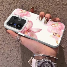 HONTINGA Vivo X200 Fe ile Uyumlu Kılıf Silikon Kenar Sert Arka Kamera Koruyucu Basitlik Anti Düşme Kamera Korumalı Çiçekli Desen Couple Telefon Kılıfı Kadın ve Erkek Için Uygundur K1-1494