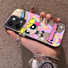 HONTINGA Oppo Reno 14 Pro 5g ile Uyumlu Kılıf Silikon Kenar Sert Arka Kamera Koruyucu Basitlik Anti Düşme Kamera Korumalı Powerpuff Desen Couple Telefon Kılıfı Kadın ve Erkek Için Uygundur K1-1492
