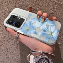 HONTINGA Vivo X200 Fe ile Uyumlu Kılıf Silikon Kenar Sert Arka Kamera Koruyucu Basitlik Anti Düşme Kamera Korumalı Çiçekli Desen Couple Telefon Kılıfı Kadın ve Erkek Için Uygundur K1-1493