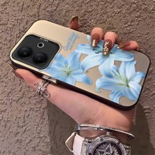 HONTINGA Vivo V60 Lite 5g ile Uyumlu Kılıf Silikon Kenar Sert Arka Kamera Koruyucu Basitlik Anti Düşme Kamera Korumalı Çiçekli Desen Couple Telefon Kılıfı Kadın ve Erkek Için Uygundur K1-1493
