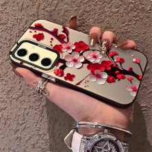 HONTINGA Samsung Galaxy S24 Fe ile Uyumlu Kılıf Silikon Kenar Sert Arka Kamera Koruyucu Basitlik Anti Düşme Kamera Korumalı Çiçekli Desen Couple Telefon Kılıfı Kadın ve Erkek Için Uygundur K1-1485