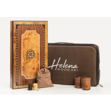 Helena Wood Art Pure Küçük Boy Tavla Ceviz Temalı  Parça Sayısı ile Şık Oyun Takımı