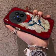 HONTINGA Vivo X300 Pro ile Uyumlu Kılıf Silikon Kenar Sert Arka Kamera Koruyucu Basitlik Anti Düşme Kamera Korumalı Çiçekli Desen Couple Telefon Kılıfı Kadın ve Erkek Için Uygundur K1-1488