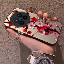 HONTINGA Vivo X200 Pro ile Uyumlu Kılıf Silikon Kenar Sert Arka Kamera Koruyucu Basitlik Anti Düşme Kamera Korumalı Çiçekli Desen Couple Telefon Kılıfı Kadın ve Erkek Için Uygundur K1-1485