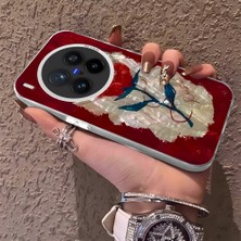 HONTINGA Vivo X300 Pro ile Uyumlu Kılıf Silikon Kenar Sert Arka Kamera Koruyucu Basitlik Anti Düşme Kamera Korumalı Çiçekli Desen Couple Telefon Kılıfı Kadın ve Erkek Için Uygundur K1-1488
