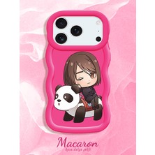 HONTINGA iPhone 17 Pro Max Uyumlu Kılıf Düşüme Önleyici Basitlik Anti Düşme Kamera Koruyucu Basit Kırmızı Yumuşak Silikon Couple Telefon Kılıfı Panda Desen K9-0262