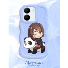 HONTINGA Vivo Y27S Uyumlu Kılıf Düşüme Önleyici Basitlik Anti Düşme Kamera Koruyucu Basit Mavi Yumuşak Silikon Couple Telefon Kılıfı Panda Desen K9-0262