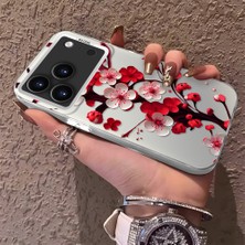 HONTINGA iPhone 17 Pro Max ile Uyumlu Kılıf Silikon Kenar Sert Arka Kamera Koruyucu Basitlik Anti Düşme Kamera Korumalı Çiçekli Desen Couple Telefon Kılıfı Kadın ve Erkek Için Uygundur K1-1485
