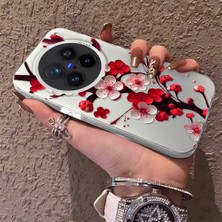 HONTINGA Vivo X200 Pro ile Uyumlu Kılıf Silikon Kenar Sert Arka Kamera Koruyucu Basitlik Anti Düşme Kamera Korumalı Çiçekli Desen Couple Telefon Kılıfı Kadın ve Erkek Için Uygundur K1-1485