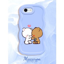 HONTINGA iPhone 6s Plus Uyumlu Kılıf Düşüme Önleyici Basitlik Anti Düşme Kamera Koruyucu Basit Mavi Yumuşak Silikon Couple Telefon Kılıfı Ayıcık Desen K9-0260
