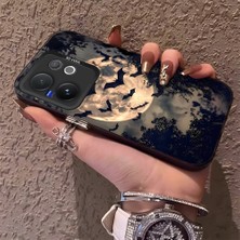 HONTINGA Vivo V60 5g ile Uyumlu Kılıf Silikon Kenar Sert Arka Kamera Koruyucu Basitlik Anti Düşme Kamera Korumalı Yarasa Desen Couple Telefon Kılıfı Kadın ve Erkek Için Uygundur K1-1486