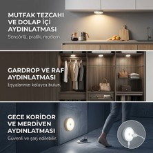 Armony Hareket Sensörlü ve Fotoselli Şarjlı Yuvarlak LED Lamba ( 1 Adet )