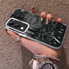HONTINGA Vivo Y04 ile Uyumlu Kılıf Silikon Kenar Sert Arka Kamera Koruyucu Basitlik Anti Düşme Kamera Korumalı Karikatür Desen Couple Telefon Kılıfı Kadın ve Erkek Için Uygundur K1-1487