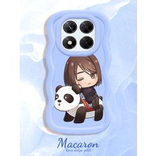 HONTINGA Xiaomi Redmi Note 14 Pro 4g Uyumlu Kılıf Düşüme Önleyici Basitlik Anti Düşme Kamera Koruyucu Basit Mavi Yumuşak Silikon Couple Telefon Kılıfı Panda Desen K9-0262