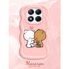 HONTINGA Xiaomi Redmi Note 14 Pro 4g Uyumlu Kılıf Düşüme Önleyici Basitlik Anti Düşme Kamera Koruyucu Basit Pembe Yumuşak Silikon Couple Telefon Kılıfı Ayıcık Desen K9-0260