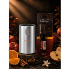 Areon Aromatik Difüzör Gümüş (Klasik Metal) + Apple Cinnamon