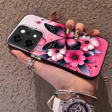 HONTINGA Oppo Reno 14 Pro 5g ile Uyumlu Kılıf Silikon Kenar Sert Arka Kamera Koruyucu Basitlik Anti Düşme Kamera Korumalı Kelebek Desen Couple Telefon Kılıfı Kadın ve Erkek Için Uygundur K1-1489
