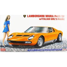 Hasegawa 20423 1/24 Ölçek, Lamborghini Miura P400 Sv ve Italyan Kız Figürü,otomobil Plastik Model Kiti
