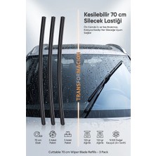 Transformacion Kesilebilir 70 cm Silecek Lastiği 3'lü Set - Her Araca Uygun Evrensel Sessiz Doğal Kauçuk Silecek Yedeği 429060