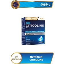 Nutraxin Citicoline 300 mg 30 Softgel Türkiye Menşeli Yetişkinler İçin Omega 3 Takviye Edici Gıda