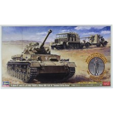 Hasegawa 30046 1/72 Ölçek, Rommel Afrika Korps (1/32 Ölçek, Metal General Figürü Hediyeli), Askeri Araç Model Kiti