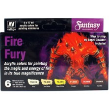 Vallejo 70243 6x18 ml. Fire Fury by Angel Giraldez, Model Color Serisi Model Boyası Seti