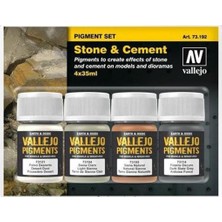 Vallejo 73192 4X35 ml. Stone & Cement, Model Boyası Pigment  Seti