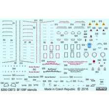 Eduard D48026 1/48 Ölçek, Bf 109F Stencils For Mak