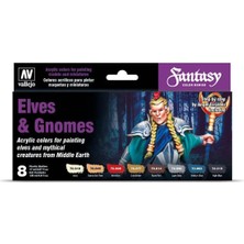 Vallejo 70242 8x18 ml. Elves & Gnomes, by Angel Giraldez, Model Color Serisi Model Boyası Seti