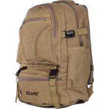Escape 501 Kanvas Kumaş Dağcı Sırt Çantası Su Geçirmez Kahverengi Ergonomik Tasarım
