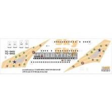 Babibi DAT01020 1/144 Ölçek, Sky Airlines,boeing 737-400, Gold, Dekal Çıkartma