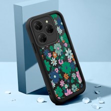 HONTINGA Tecno Spark 20 Pro ile Uyumlu Kılıf Kamera Koruyucu Basitlik Anti Düşme Kamera Korumalı Çiçekli Siyah Desen Yumuşak Silikon Couple Telefon Kılıfı Kadın ve Erkek Için Uygundur K2-0682