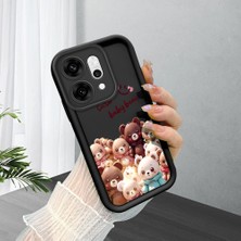 HONTINGA Oppo Reno 14 Pro 5g ile Uyumlu Kılıf Kamera Koruyucu Basitlik Anti Düşme Kamera Korumalı Şirin Kedi Karikatür Siyah Desen Yumuşak Silikon Couple Telefon Kılıfı Kadın ve Erkek Için Uygundur K2-0680