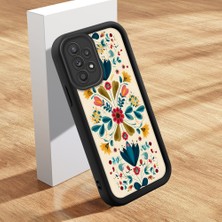 HONTINGA Samsung Galaxy A52S 5g ile Uyumlu Kılıf Kamera Koruyucu Basitlik Anti Düşme Kamera Korumalı Çiçekli Siyah Desen Yumuşak Silikon Couple Telefon Kılıfı Kadın ve Erkek Için Uygundur K2-0683