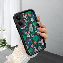 HONTINGA Vıvo V60 Lite ile Uyumlu Kılıf Kamera Koruyucu Basitlik Anti Düşme Kamera Korumalı Şirin Kedi Çiçekli Siyah Desen Yumuşak Silikon Couple Telefon Kılıfı Kadın ve Erkek Için Uygundur K2-0682