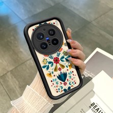 HONTINGA Vivo X200 Pro ile Uyumlu Kılıf Kamera Koruyucu Basitlik Anti Düşme Kamera Korumalı Şirin Kedi Çiçekli Siyah Desen Yumuşak Silikon Couple Telefon Kılıfı Kadın ve Erkek Için Uygundur K2-0683