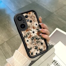 HONTINGA Vivo X200 Fe ile Uyumlu Kılıf Kamera Koruyucu Basitlik Anti Düşme Kamera Korumalı Şirin Kedi Çiçekli Siyah Desen Yumuşak Silikon Couple Telefon Kılıfı Kadın ve Erkek Için Uygundur K2-0682