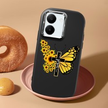 HONTINGA Vivo Y27 ile Uyumlu Kılıf Kamera Korumalı Düşüme Önleyici Kamera Koruyucu Siyah Yumuşak Silikon Couple Telefon Kılıfı Kelebek Desenli K4-0439