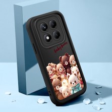 HONTINGA Xiaomi Redmi Note 14 Pro ile Uyumlu Kılıf Kamera Koruyucu Basitlik Anti Düşme Kamera Korumalı Karikatür Siyah Desen Yumuşak Silikon Couple Telefon Kılıfı Kadın ve Erkek Için Uygundur K2-0680