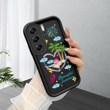 HONTINGA Tecno Camon 40 Pro 5g ile Uyumlu Kılıf Kamera Koruyucu Basitlik Anti Düşme Kamera Korumalı Şirin Kedi Kedi Siyah Desen Yumuşak Silikon Couple Telefon Kılıfı Kadın ve Erkek Için Uygundur K2-0681