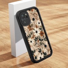 HONTINGA Poco M5S ile Uyumlu Kılıf Kamera Koruyucu Basitlik Anti Düşme Kamera Korumalı Çiçekli Siyah Desen Yumuşak Silikon Couple Telefon Kılıfı Kadın ve Erkek Için Uygundur K2-0682