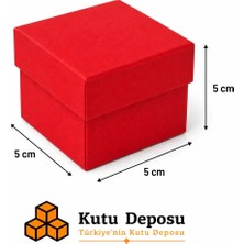 Kutu Deposu 5X5X5 cm Tam Kapaklı Takı Kutusu - Kırmızı (Demonte)